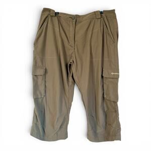 Quechua Brown Women's Hiking Cargo Capri Pants Size 12 Gorpcore